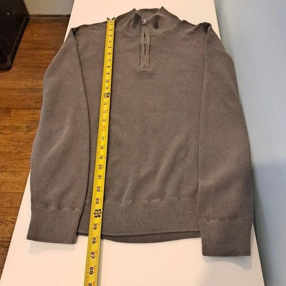 J. Crew Men's Textured Small Quarter Zip Mock Neck Pullover Style #H6956 - Picture 15 of 16